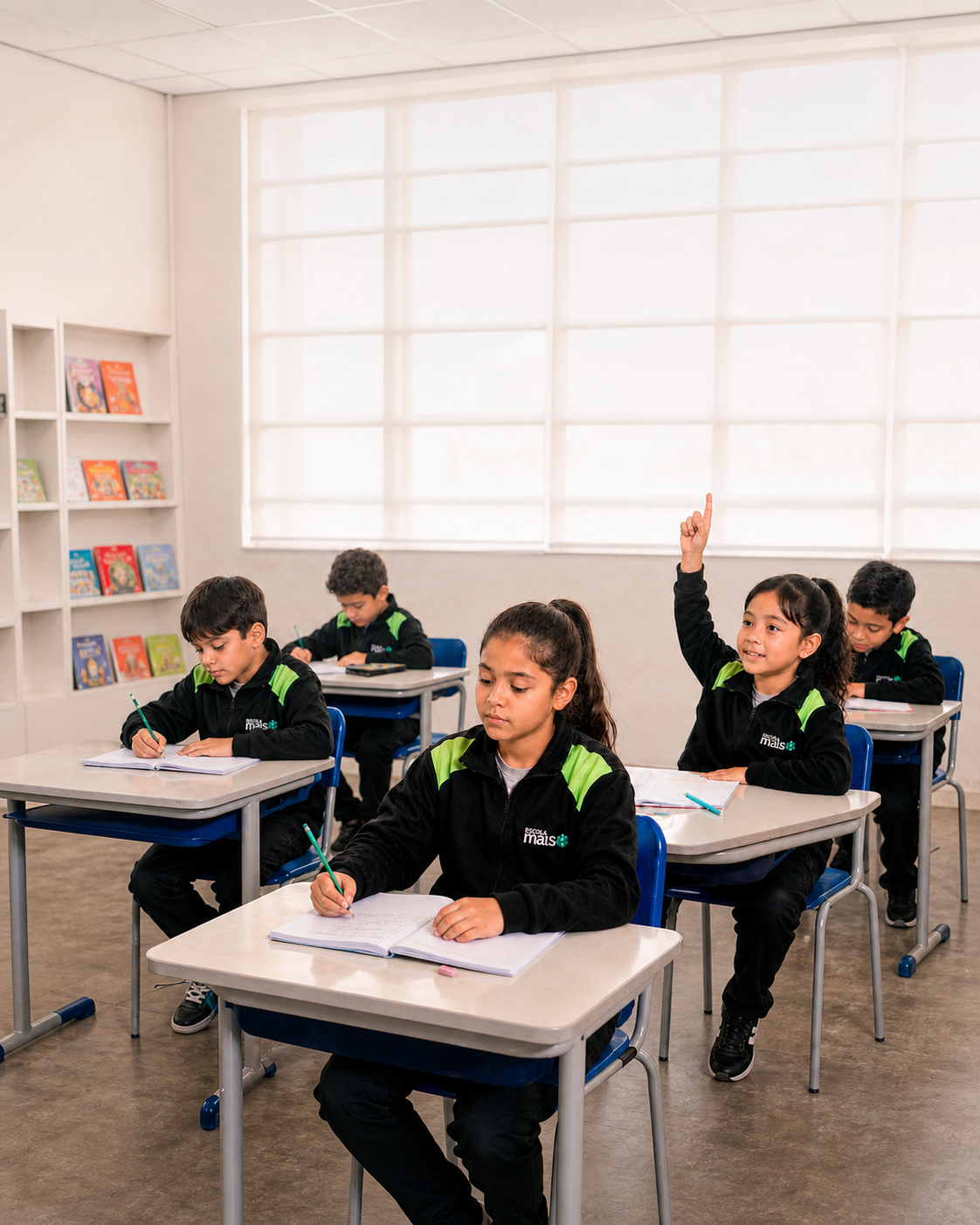 Estudantes da Escola Mais participando de uma atividade em sala